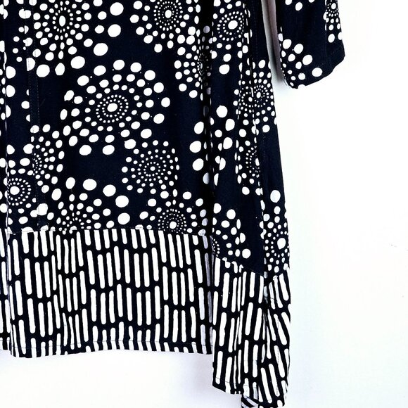 Soft Surroundings Batik Polka Dot Asymmetrical Pockets Tunic Top, Sz L - Picture 7 of 8